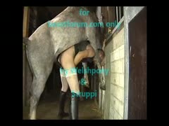 Horse sex with petite teen in the farm